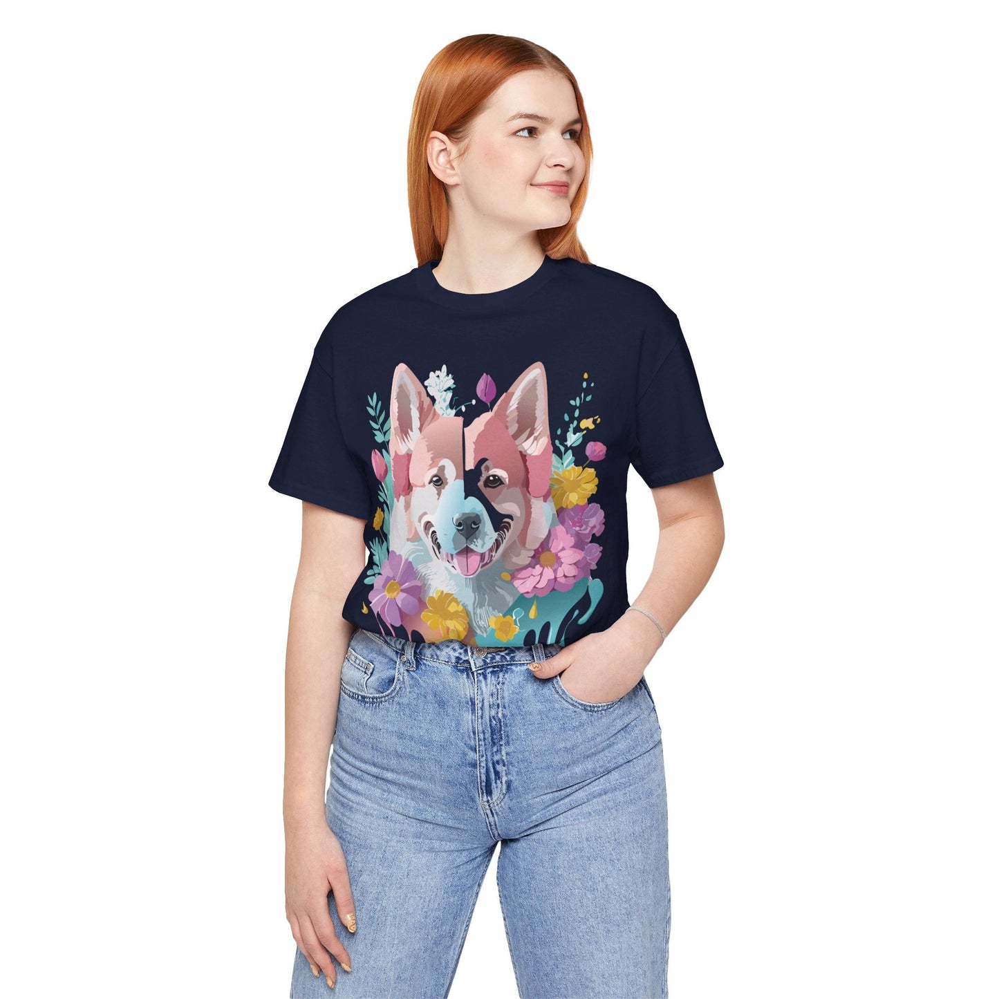 Dog Shirt Graphic Tee Unisex Short Sleeve Adelpha Art Design Vintage Inspired Artwork Edition