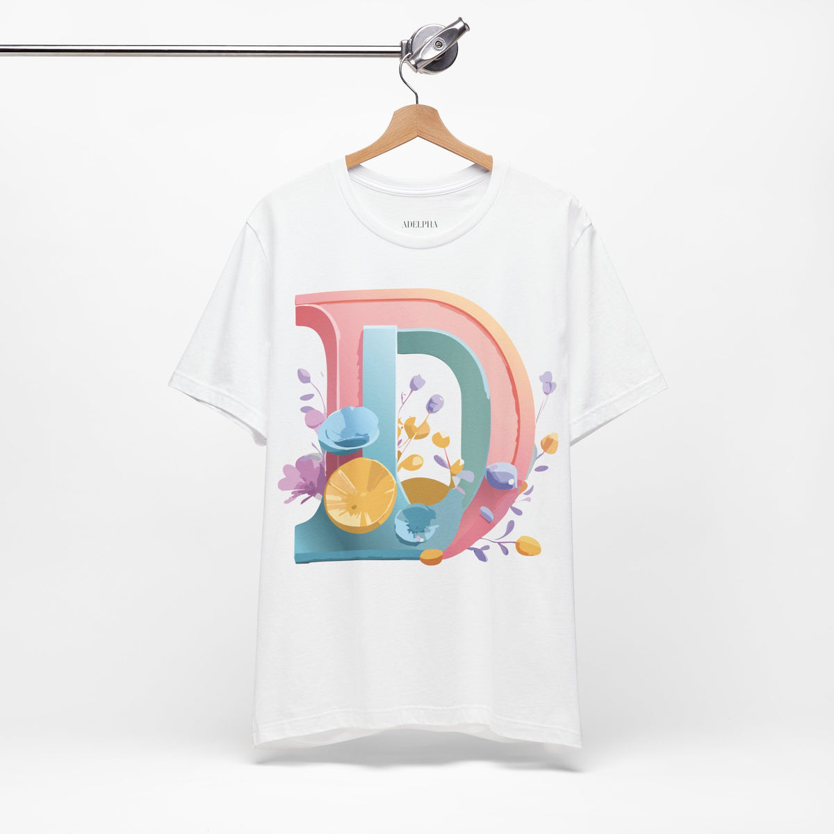 Letter D Graphic Unisex Cotton Bella+Canvas Tee with Art Letter Design