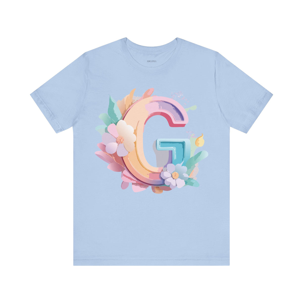 Letter G Graphic Unisex Cotton Bella+Canvas Tee with Art Letter Design