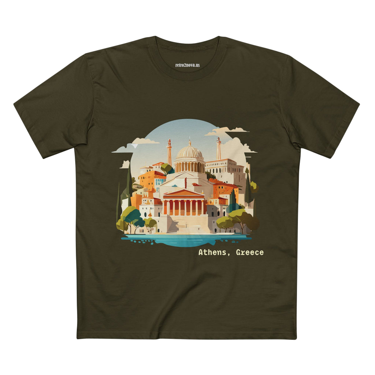 Athens Greece Cityscape T-Shirt | Greek Landmark Illustration