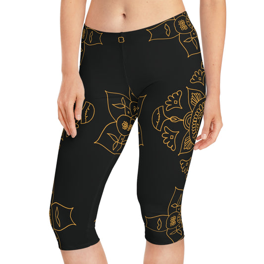 Capri-Leggings mit traditionellem Print