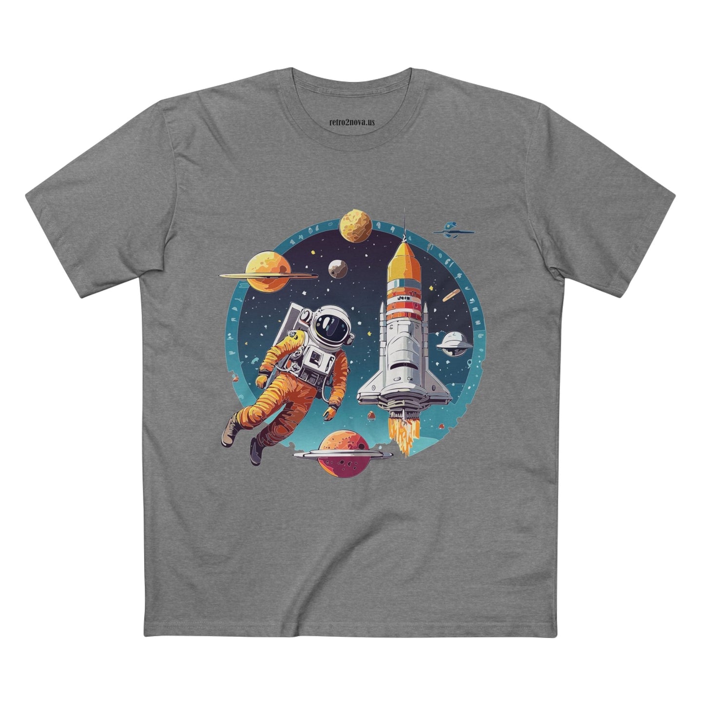 Cosmos Astronaut Shirt Unisex Premium Cotton Tee With Original Art Design Retro2Nova Art Collection