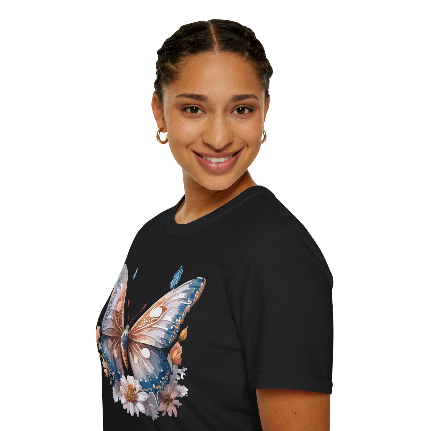 Butterfly Shirt Unisex Monarch Design Gildan 64000 Ring Spun Cotton Softstyle Tee For Comfort