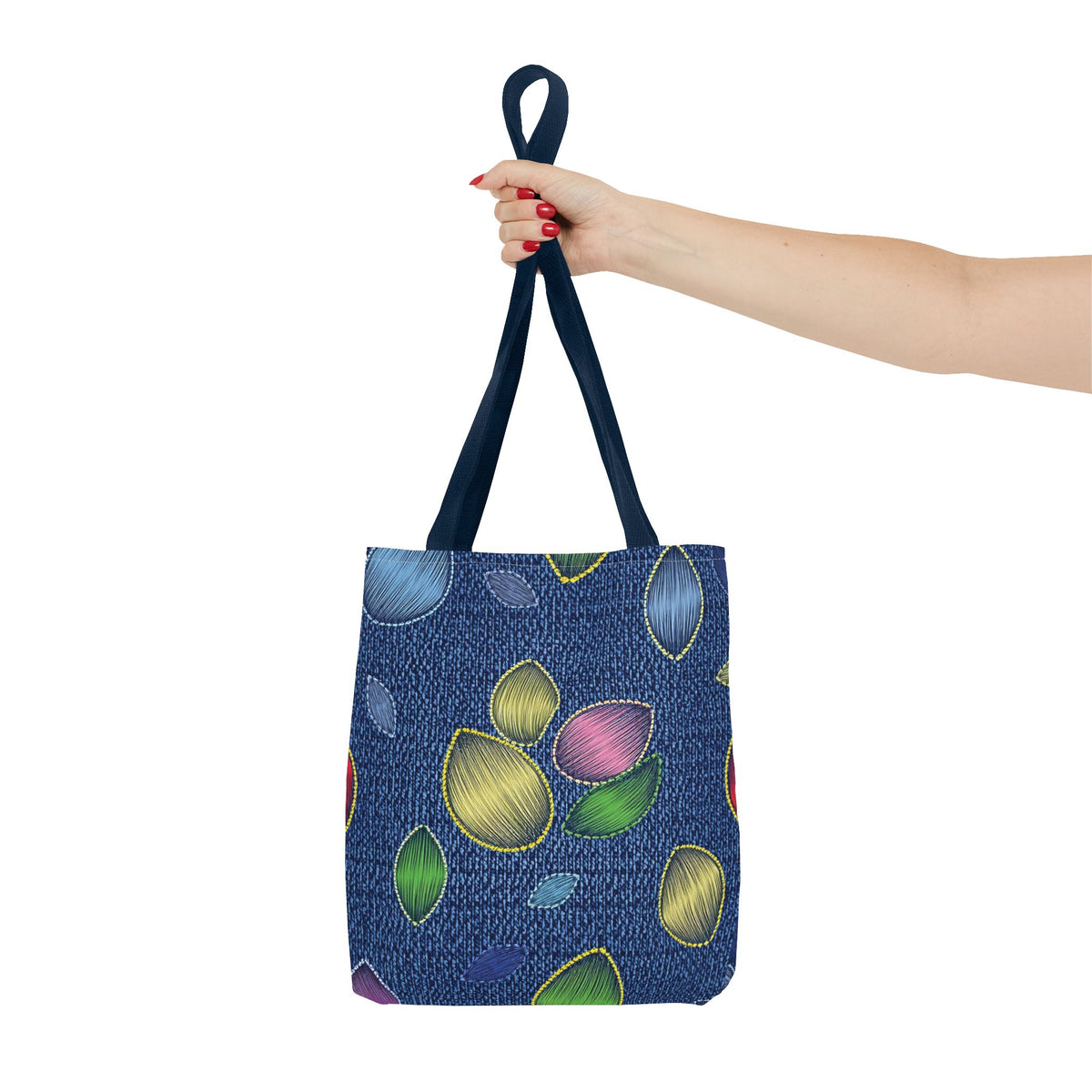 Denim Fabric Imitation Print Unisex Canvas Bag Poly Spun 3 Sizes Tote Bag 152