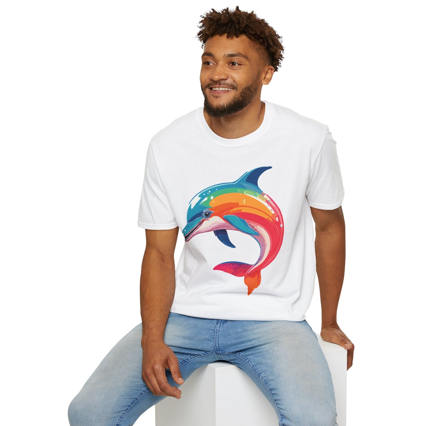 Dolphin Graphic Unisex Softstyle 100 Cotton Tee 9
