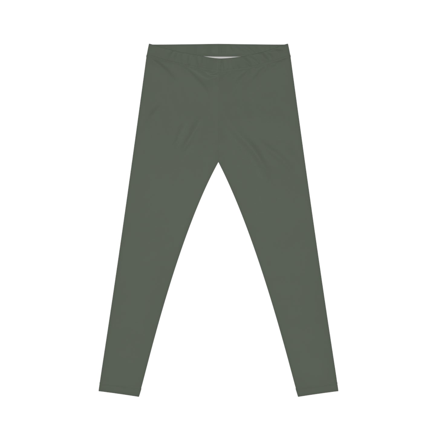 Ebony Olive Color Women's Poly-Span Casual Leggings Print Everyday Activewear Pants