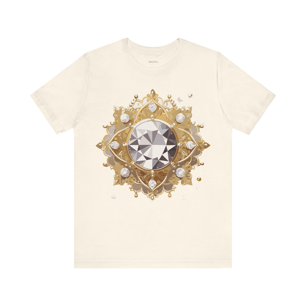Jewelry Graphic Unisex Cotton Bella+Canvas Tee with Gemstones Art Design m41