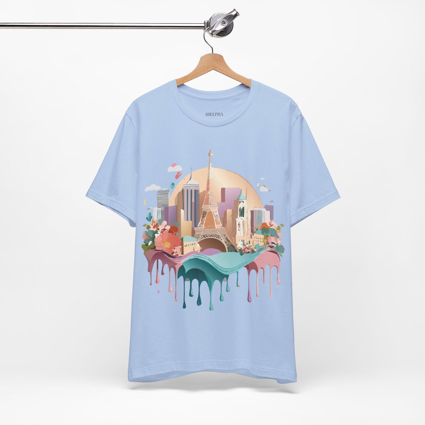 Tourist Shirt With Paris Graphic Tee Unisex Jersey Short Sleeve Art Design Adelpha Vintage Inspired