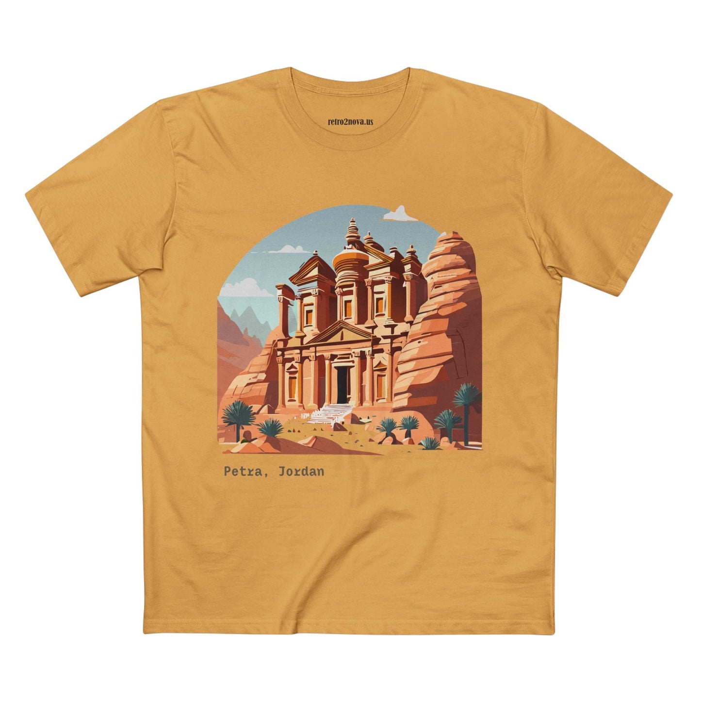 Travel Shirt Unisex Petra Tourist Shirt Art Design Premium Cotton Tee Retro2Nova