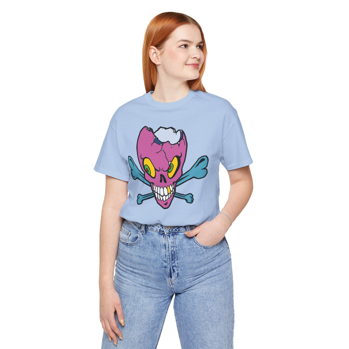 Purple Skull Graphic Design Tee, Skull Shirt, Vintage Tees, Art Design T-Shirt, Vintage Graphic Tee, Art Shirts with Skulls 5