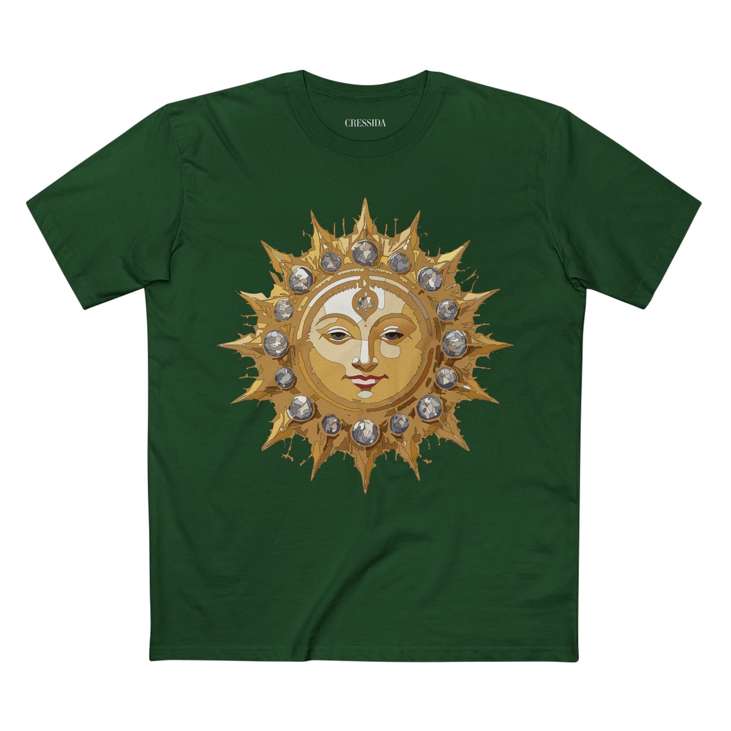 Gold Sun Graphic Unisex 100 Cotton T-Shirt with Golden Art Design 2