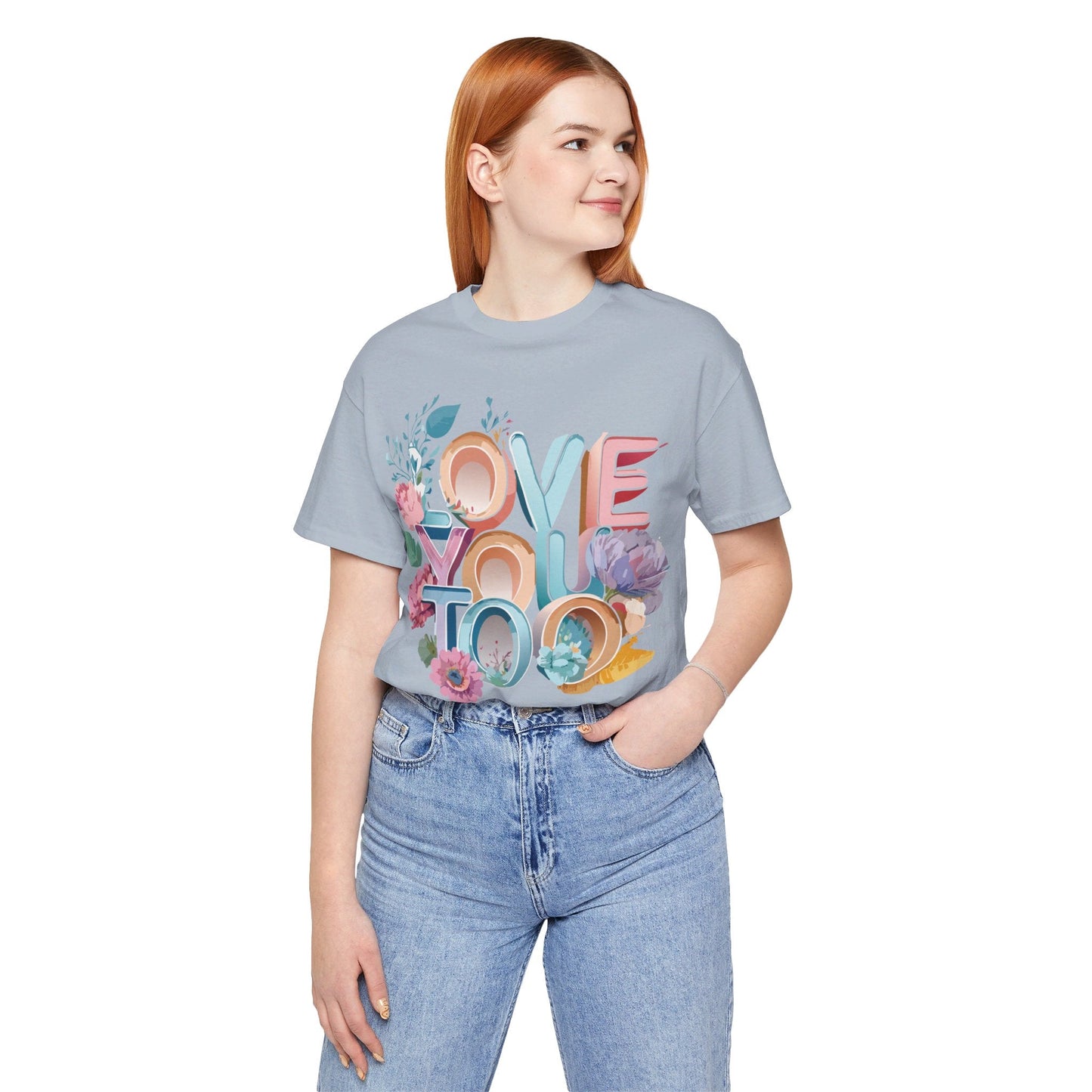 Valentine Day Graphic Unisex 100 Cotton Vintage Artwork with Love and Flower Design Tee 39