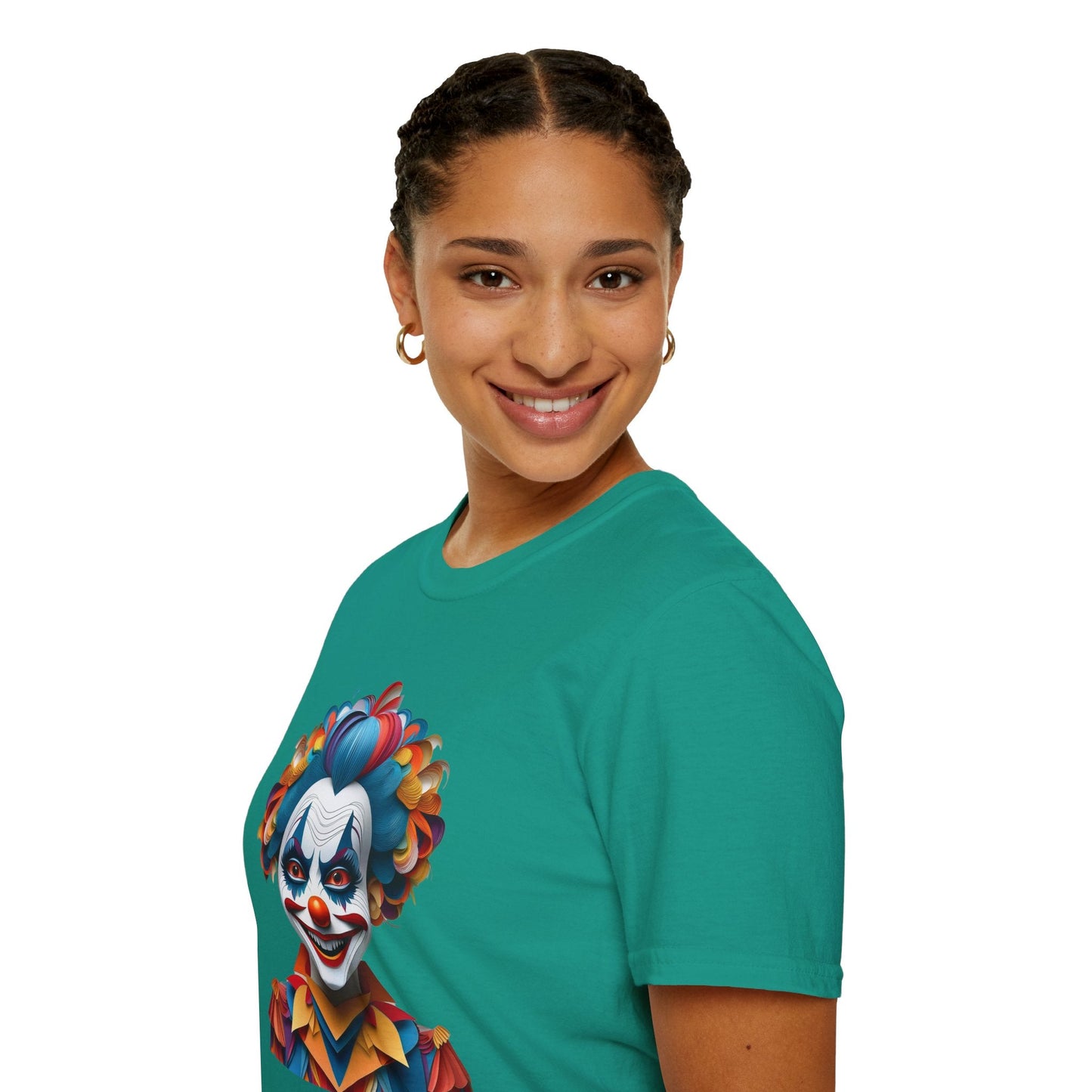 Clown Shirt Unisex T Shirt Short Sleeve Funny Man Circus Tee Gildan Softstyle 64000