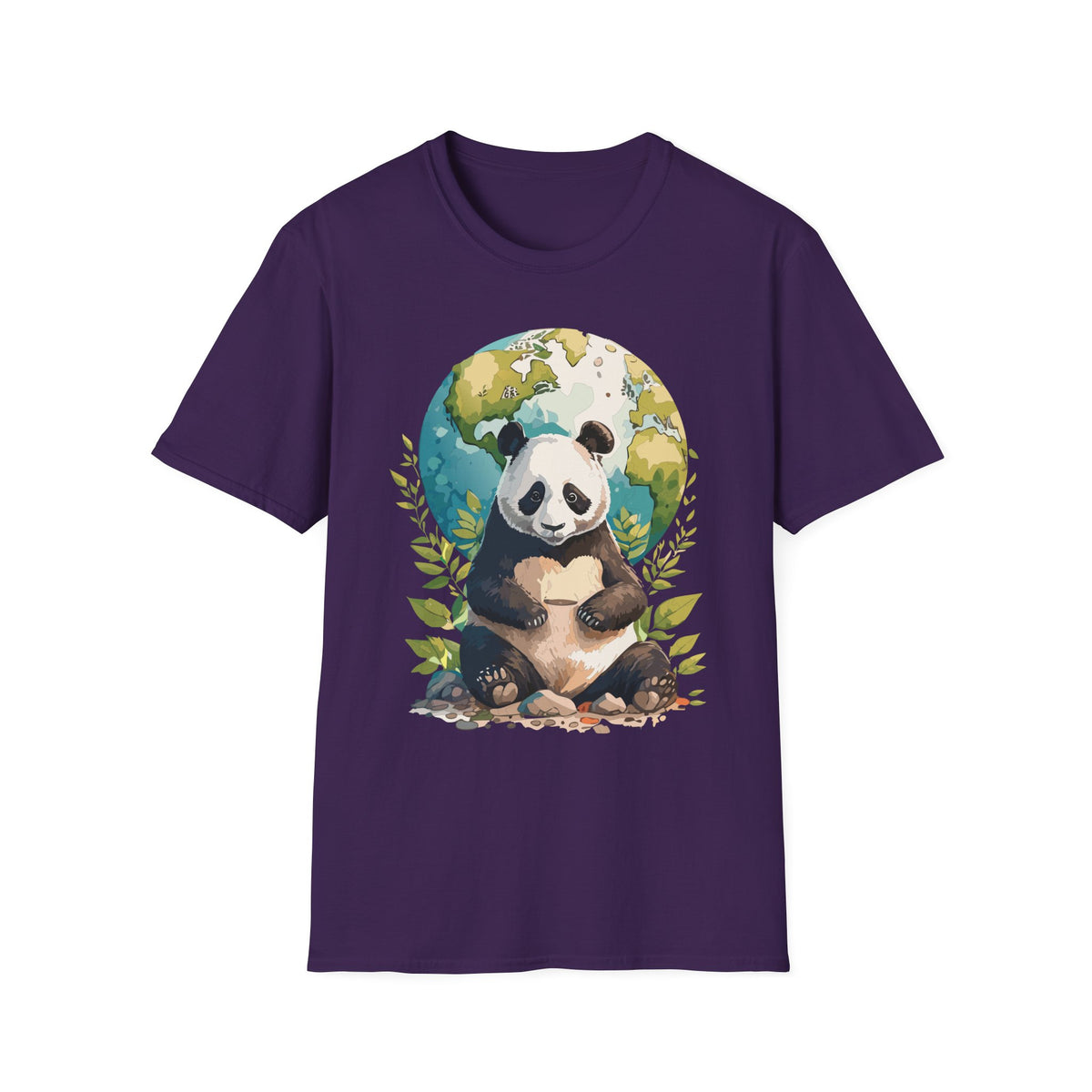 Panda Earth Illustration T-Shirt | Cute Panda Globe Tee