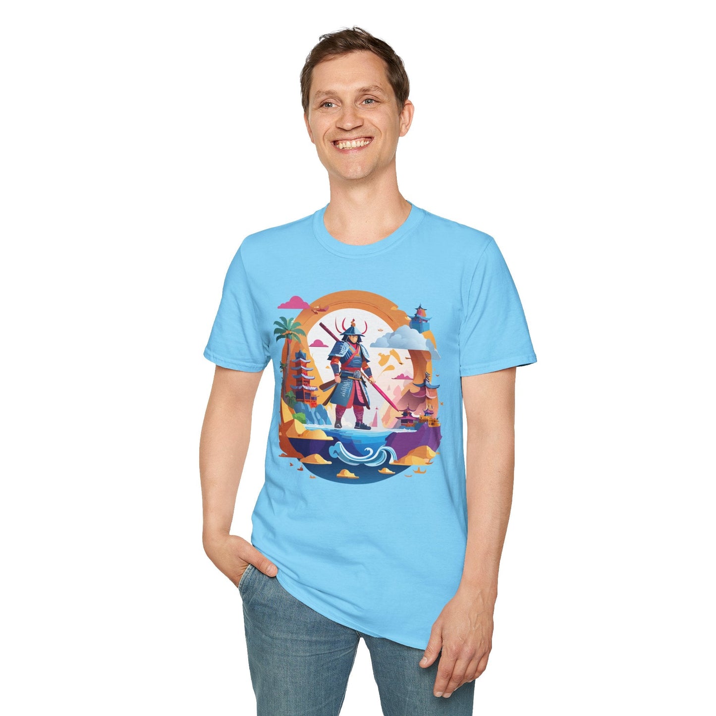 Samurai T Shirt Unisex Gildan Softstyle 64000 100 Percent Ring Spun Cotton Lightweight Tee
