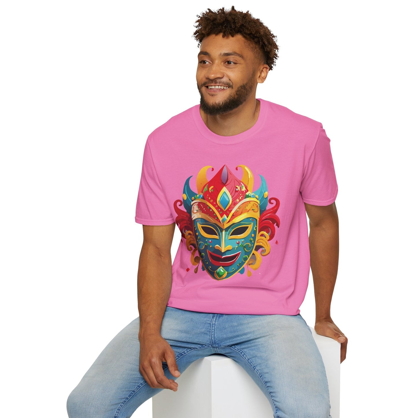 Mask Graphic Unisex Cotton Masquerade Design Artwork Tee 15