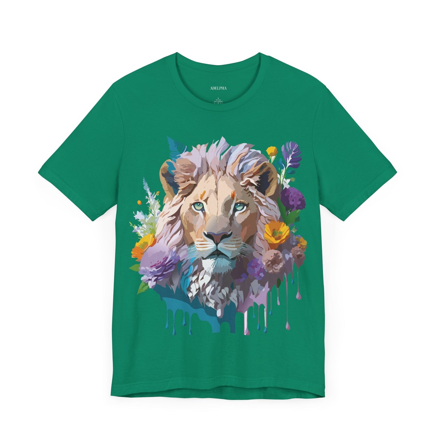 Lion Graphic Tee Unisex Short Sleeve Shirt With Vintage Inspired Artwork By Adelpha