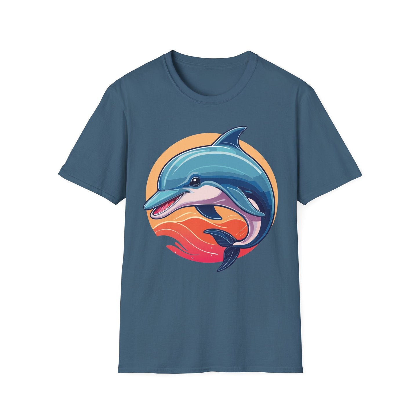 Unisex Dolphin Shirt Gildan Softstyle 64000 Tee 100 Percent Ring Spun Cotton Breathable Comfort
