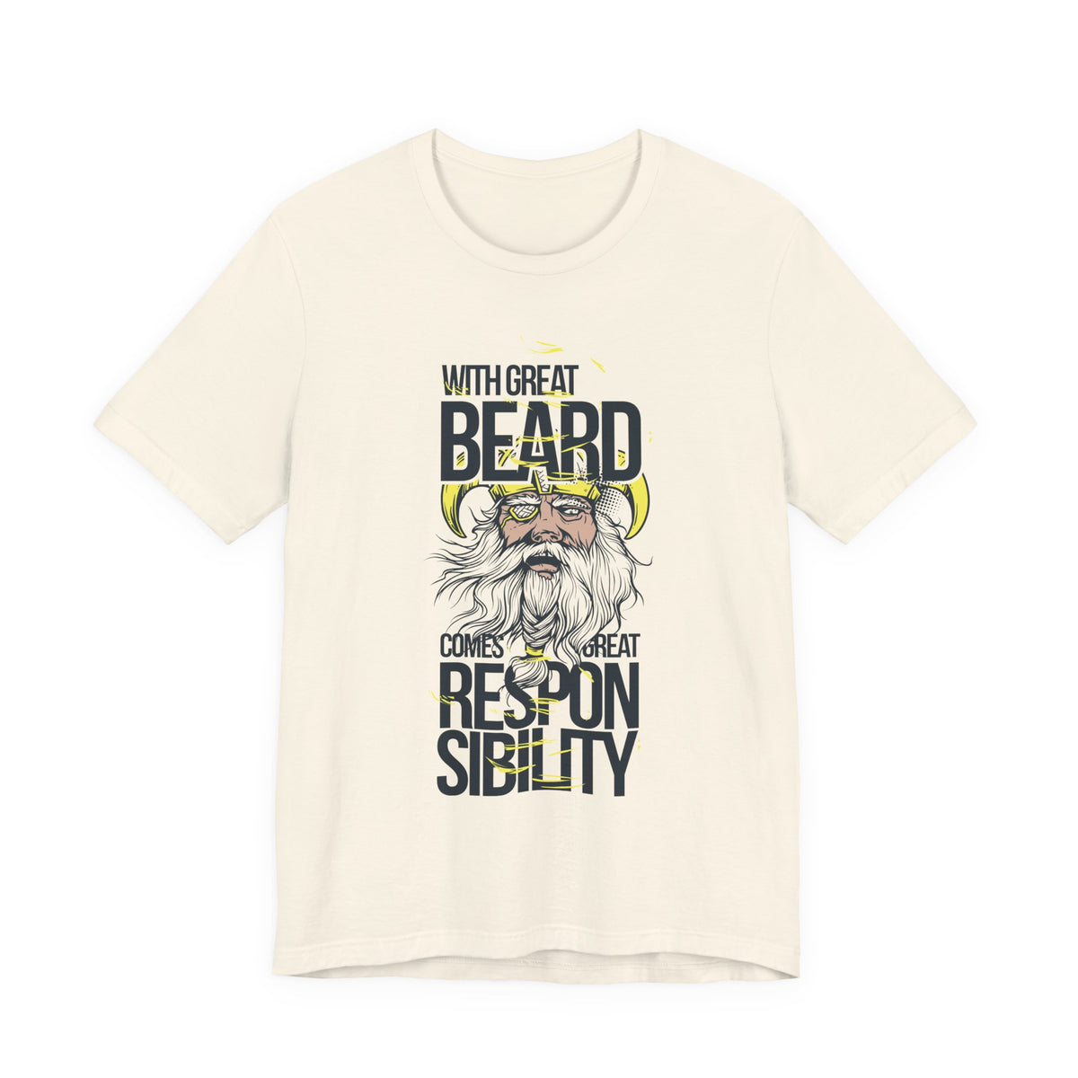 With Great Beard Comes Great Responsibility Tee Viking Beard Graphic Shirt A-2