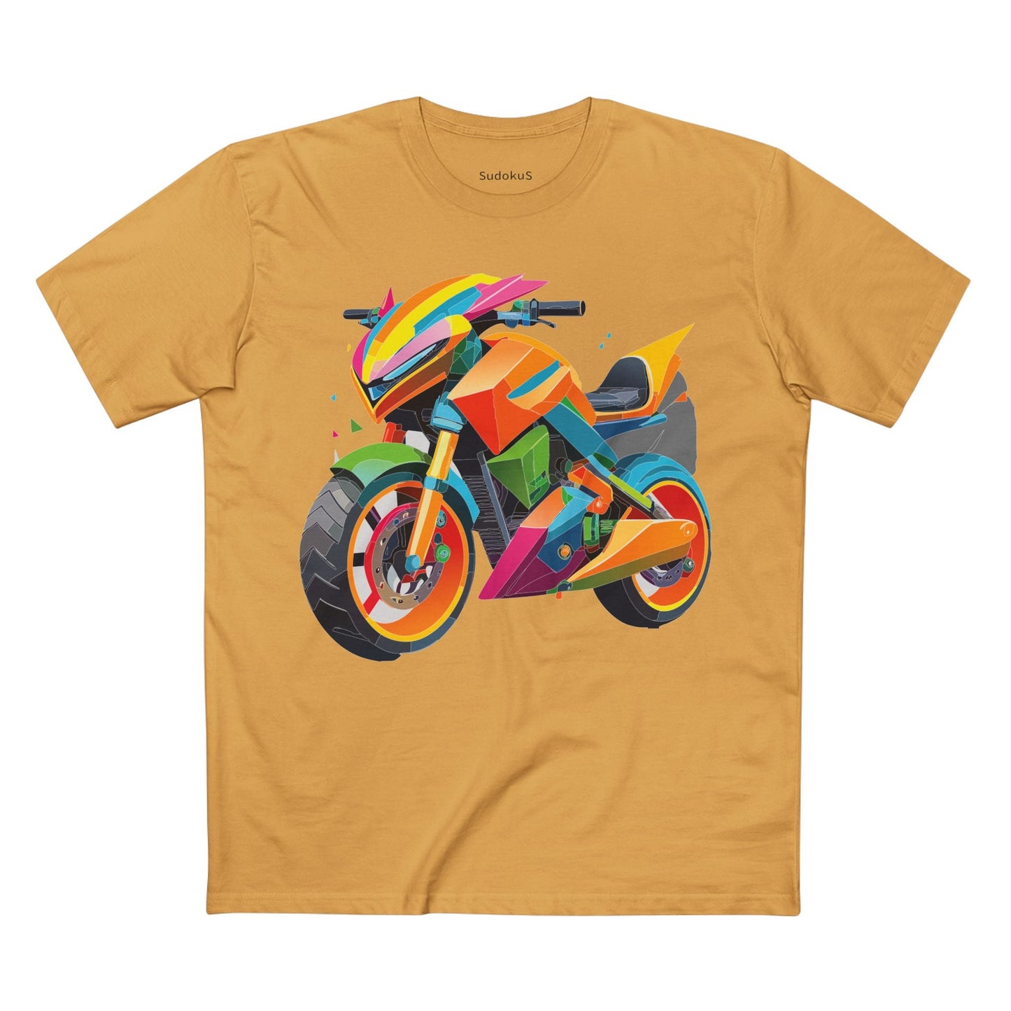 Moto Bike Graphic Unisex 100 Cotton Staple Tee 7