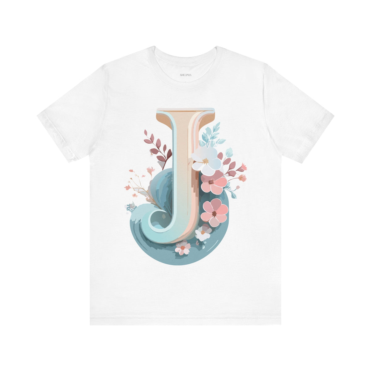 Letter J Graphic Unisex Cotton Bella+Canvas Tee with Art Letter Design