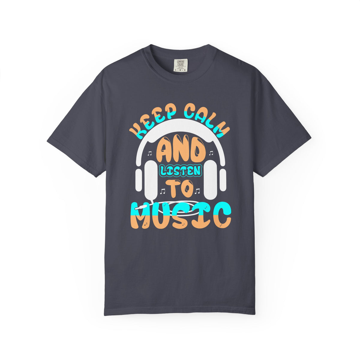 Keep Calm and Listen to Music T-Shirt Headphones Graphic Unisex Cotton Tee 055