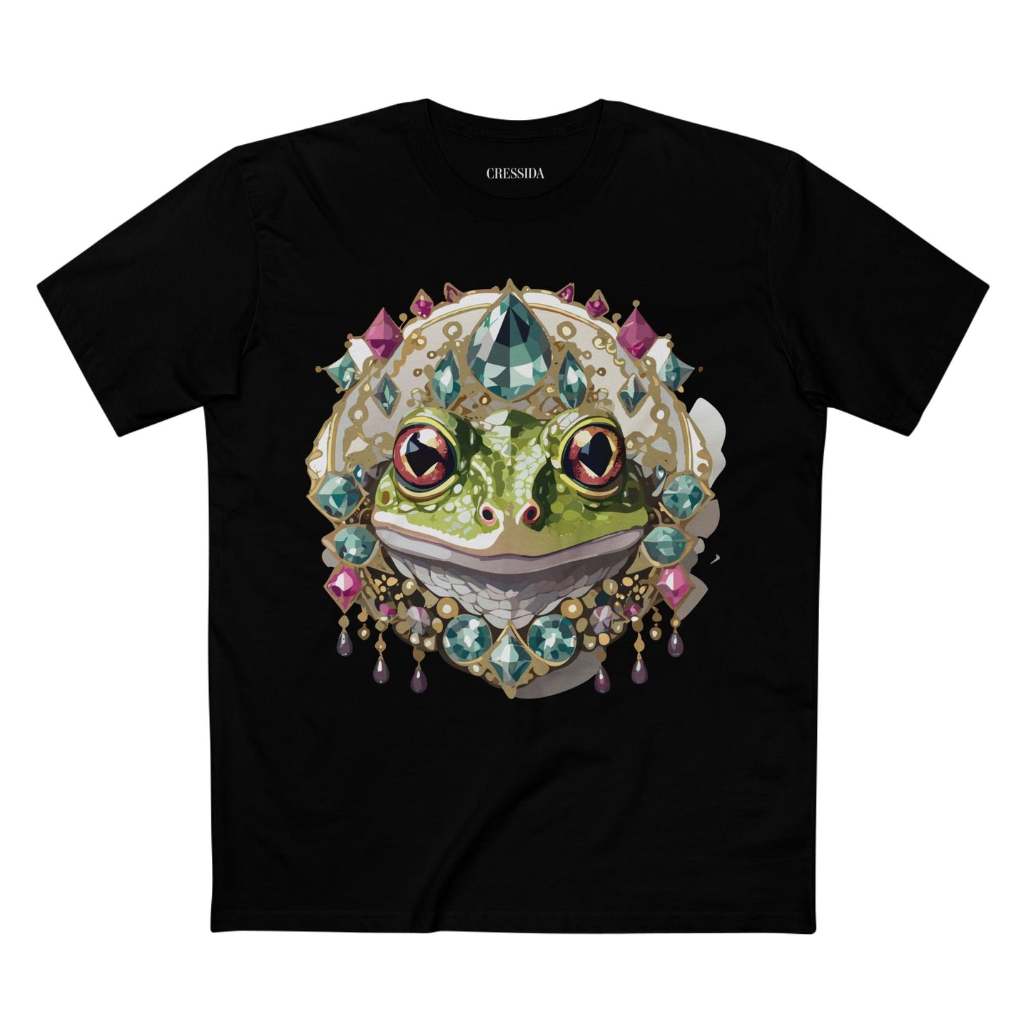 Frog Graphic Unisex 100 Cotton Tee With Unique Animal Golden Medallion Art Design 25