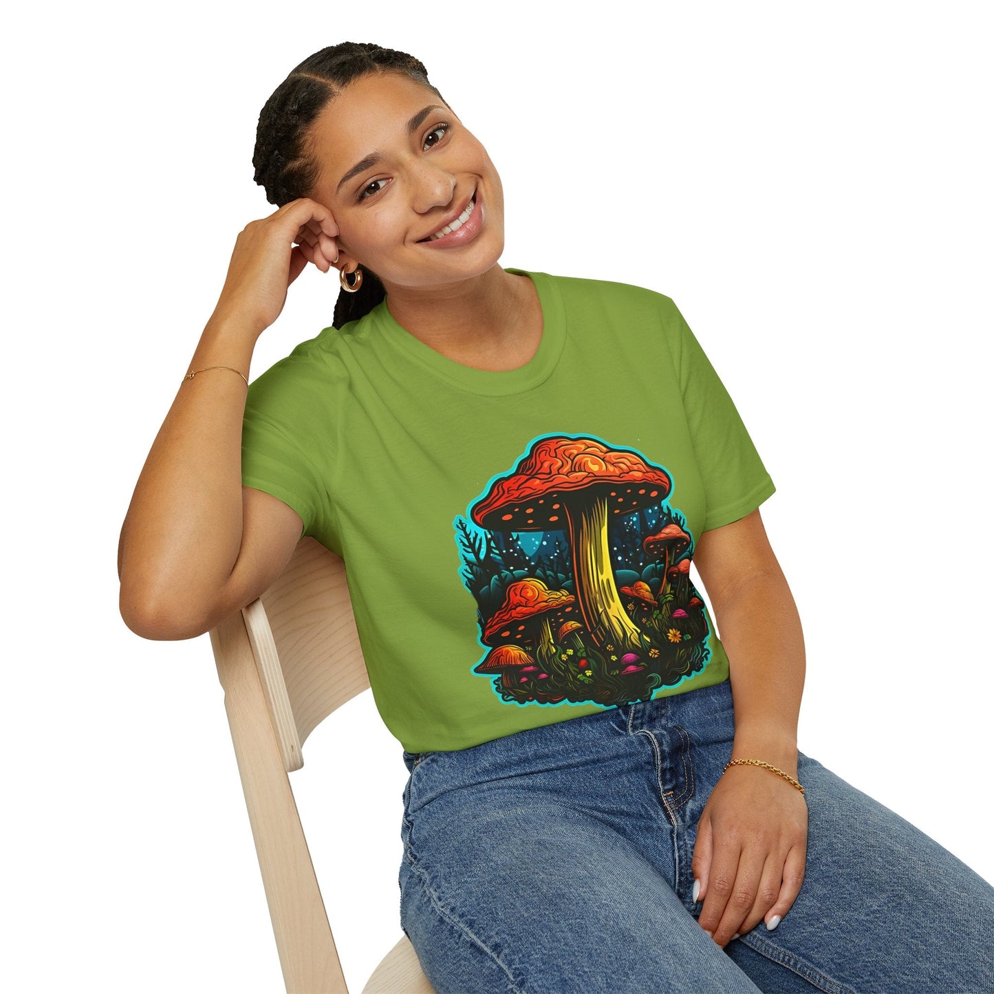 Mashroom Tee Shirt Unisex Softstyle 64000 With Funny Mashroom Fungus Graphic Design