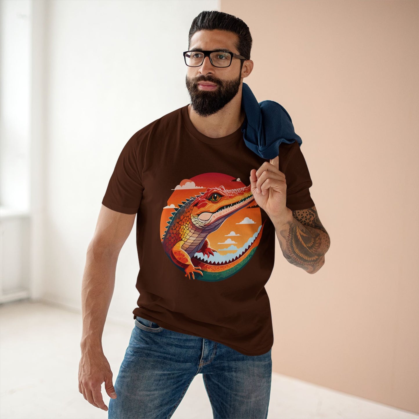 Unisex Crocodile Shirt With Original Art Design Premium Cotton Tee From Retro2Nova Art Collection Soft Breathable Graphic
