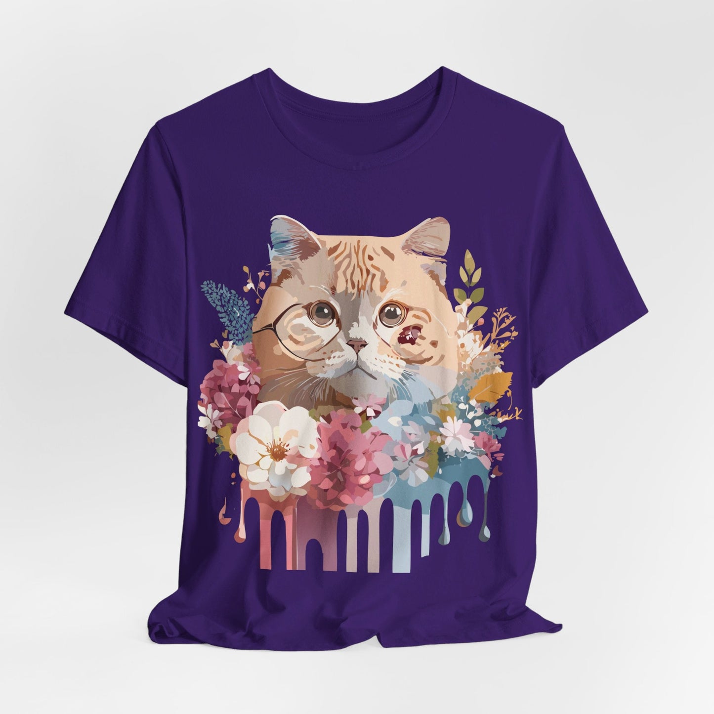 Cat Graphic Tee Unisex Short Sleeve Vintage Inspired Art Design Adelpha