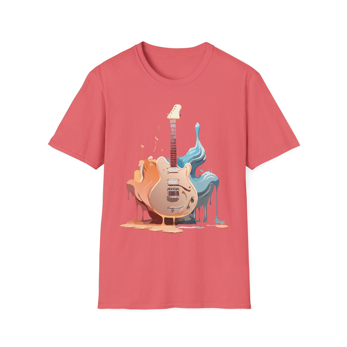 Liquid Paint Electric Guitar T-Shirt | Music Art, Colorful Guitar Tee