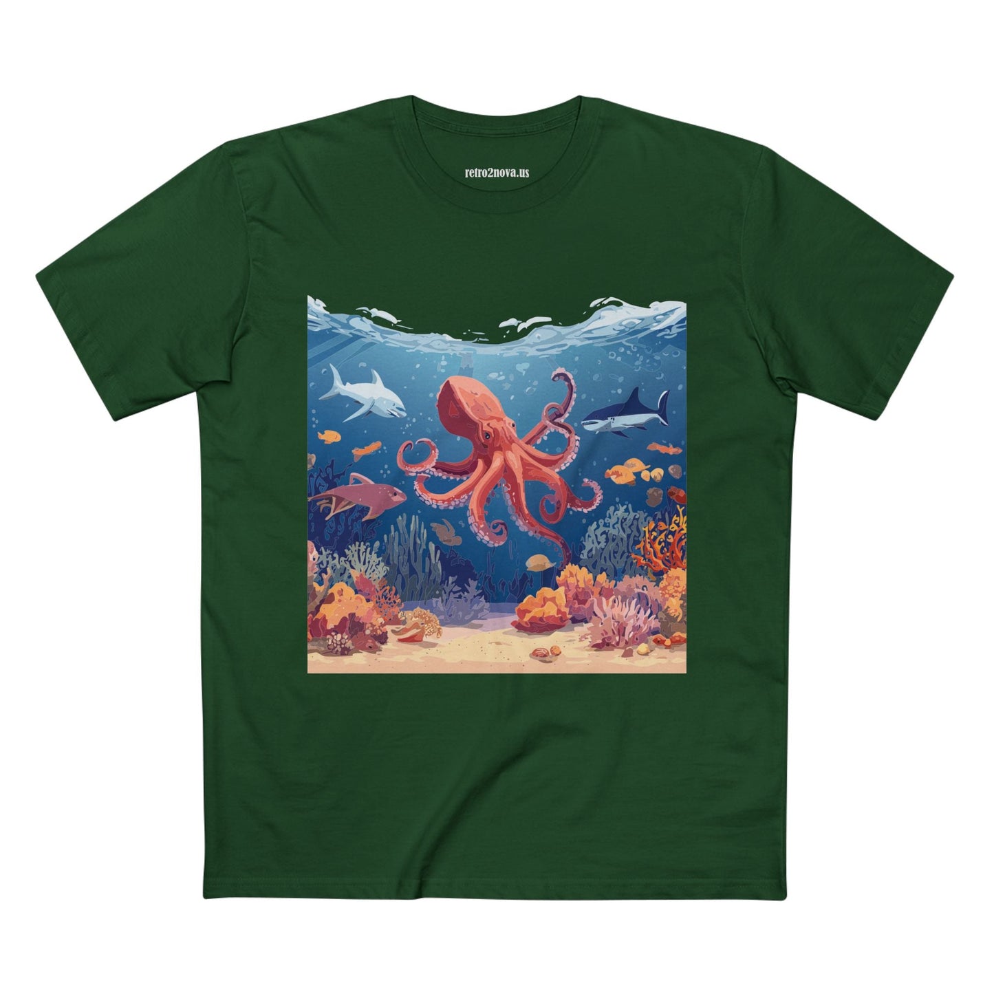 Ocean Shirt Ocean Pacific OP 18 Unisex Premium Cotton Art Tee With Original Art Design Retro2Nova