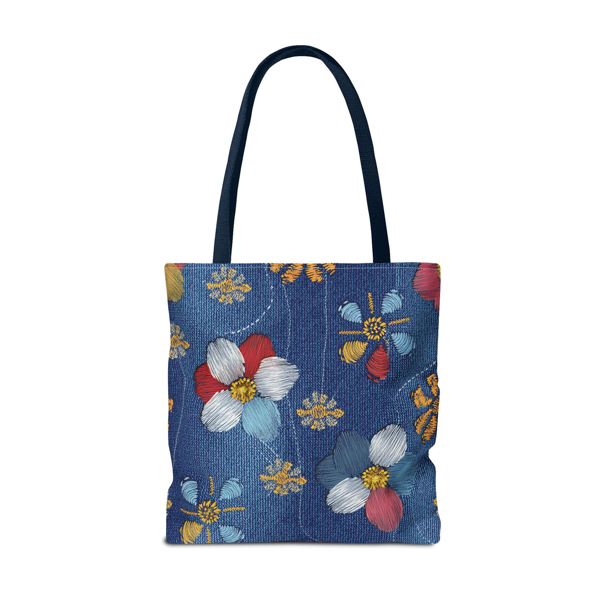 Denim Fabric Imitation Print Unisex Canvas Bag Poly Spun 3 Sizes Tote Bag 166