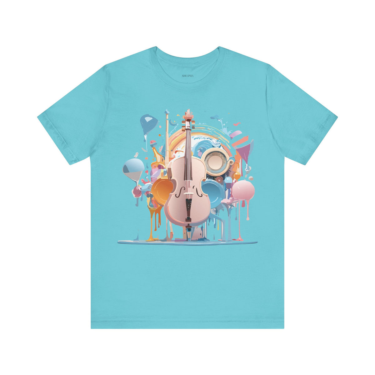 Music Graphic Unisex Cotton Bella+Canvas Tee with Art Design m168