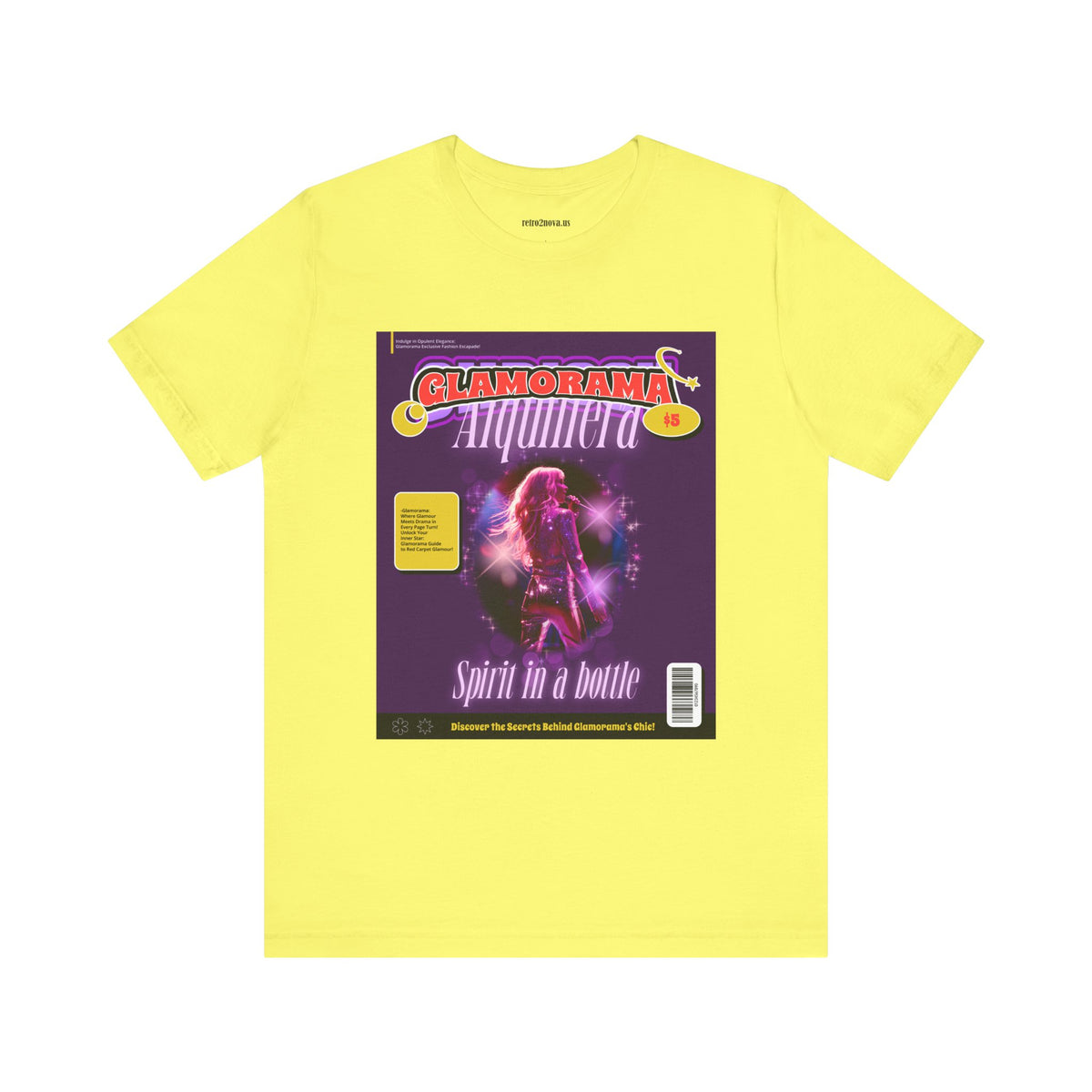 Magazine Cover Graphic Unisex Cotton Bella+Canvas Tee with Retro Poster ab26