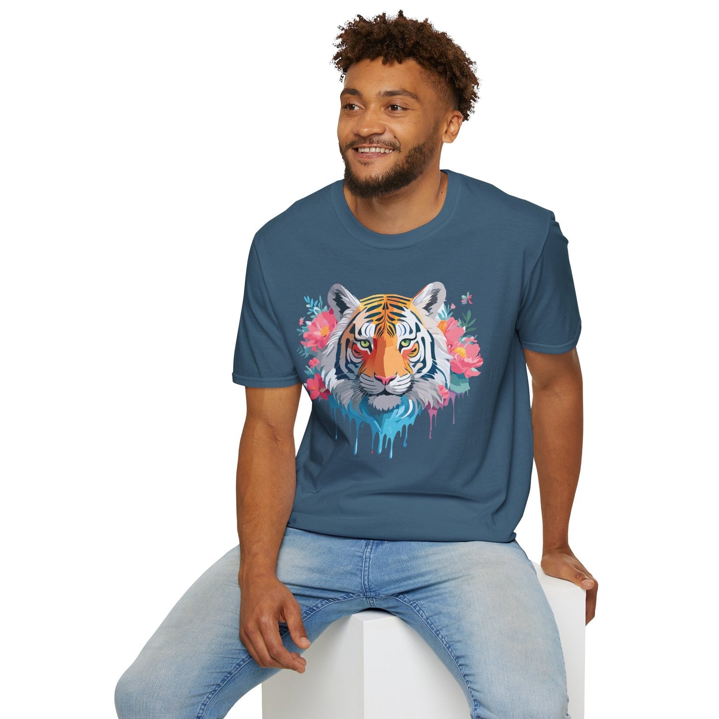 Tiger Shirt Unisex Animal Tee 100 Percent Ring Spun Cotton Softstyle