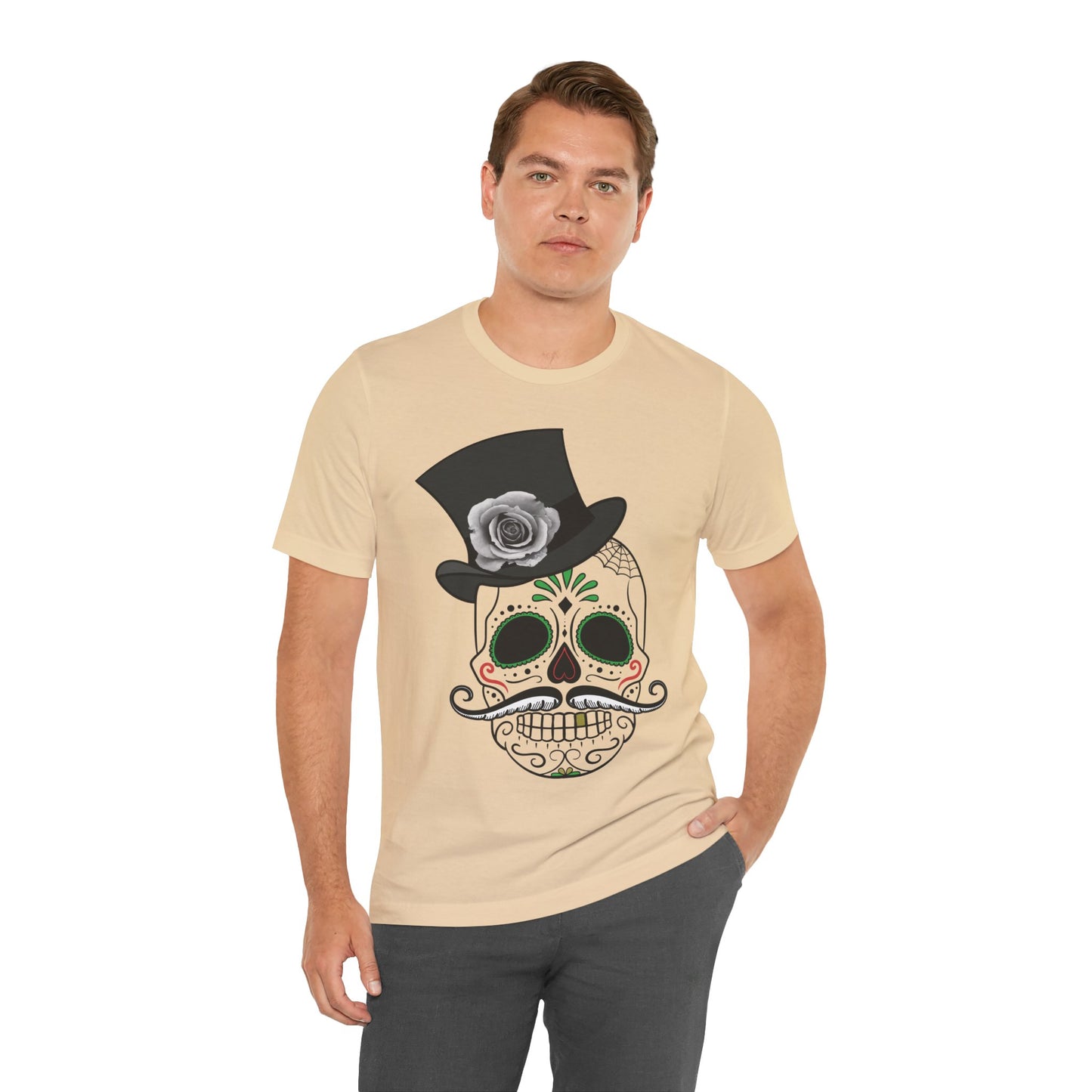 Unisex-T-Shirt aus Baumwolle mit Totenkopf