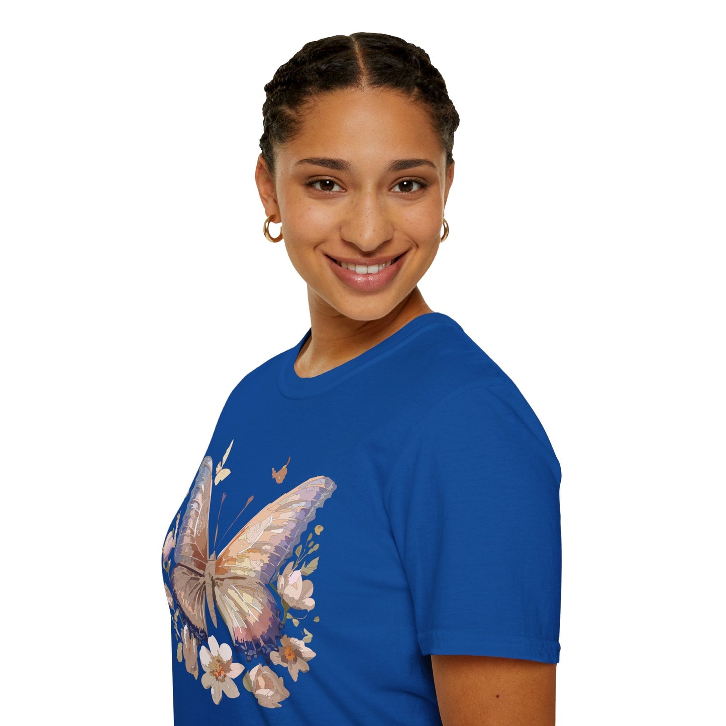 Butterfly T Shirt Unisex Softstyle Monarch Design 100 Percent Cotton Tee For Everyday Comfort
