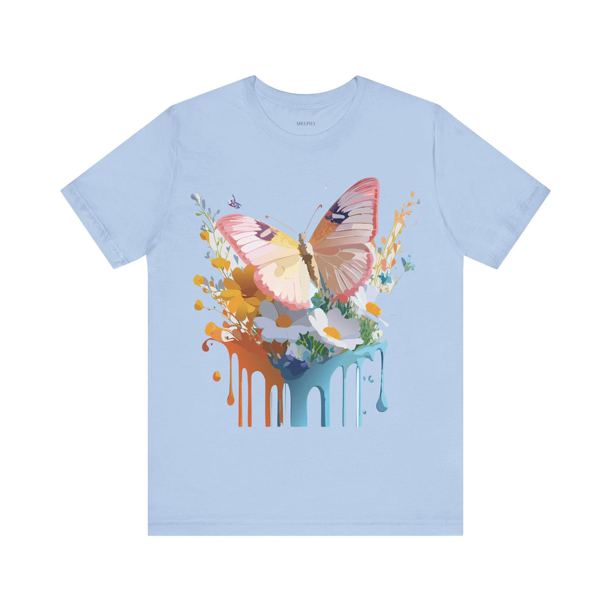 Butterfly Graphic Unisex Cotton Bella+Canvas Tee with Art Design n108