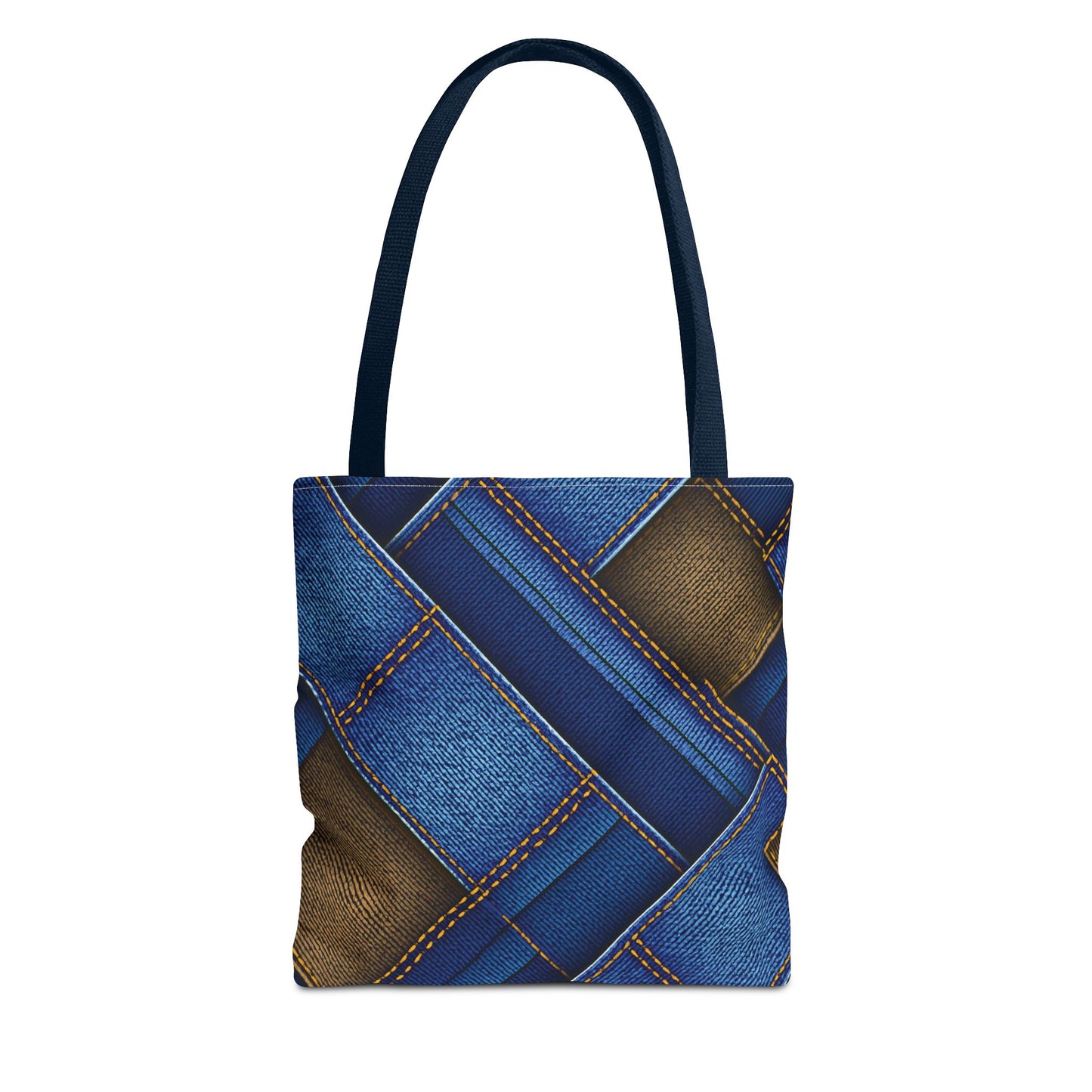 Denim Fabric Imitation Print Unisex Canvas Bag Poly Spun 3 Sizes Tote Bag 147