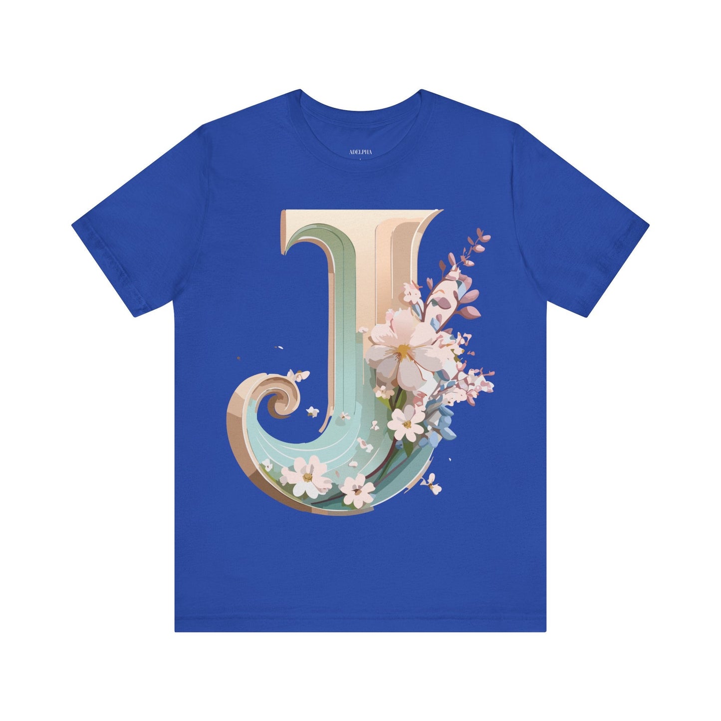 Letter J Graphic Tee Unisex Vintage Inspired Art From Adelpha Short Sleeve Shirt