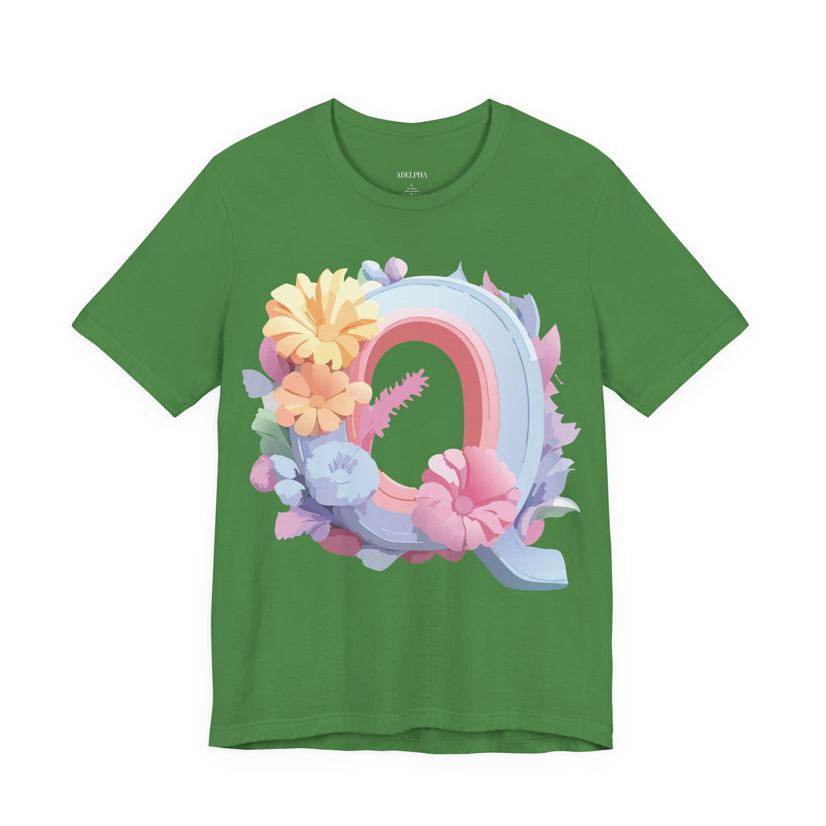 Letter Q Graphic Unisex Cotton Bella+Canvas Tee with Art Letter Design