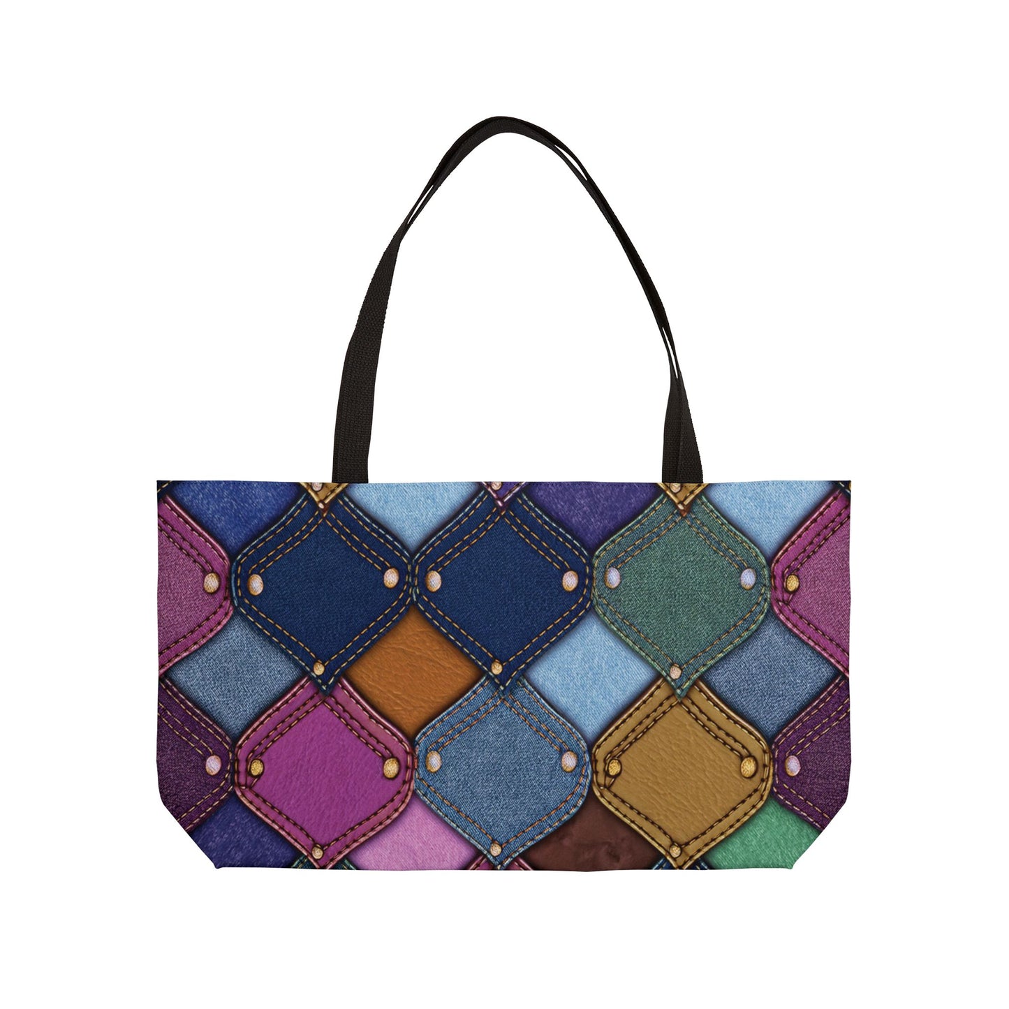 Denim Print Yoga Bag High-Quality 100% Spun Polyester 24x13 Canvas Gym Bag 40