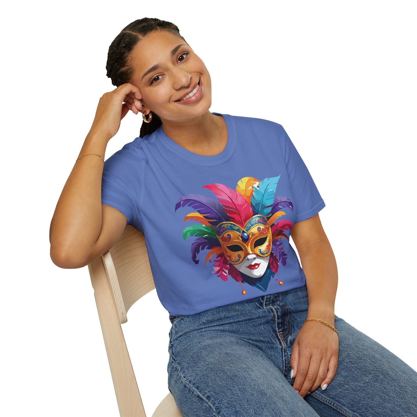 Mask Graphic Unisex Cotton Masquerade Design Artwork Tee 9