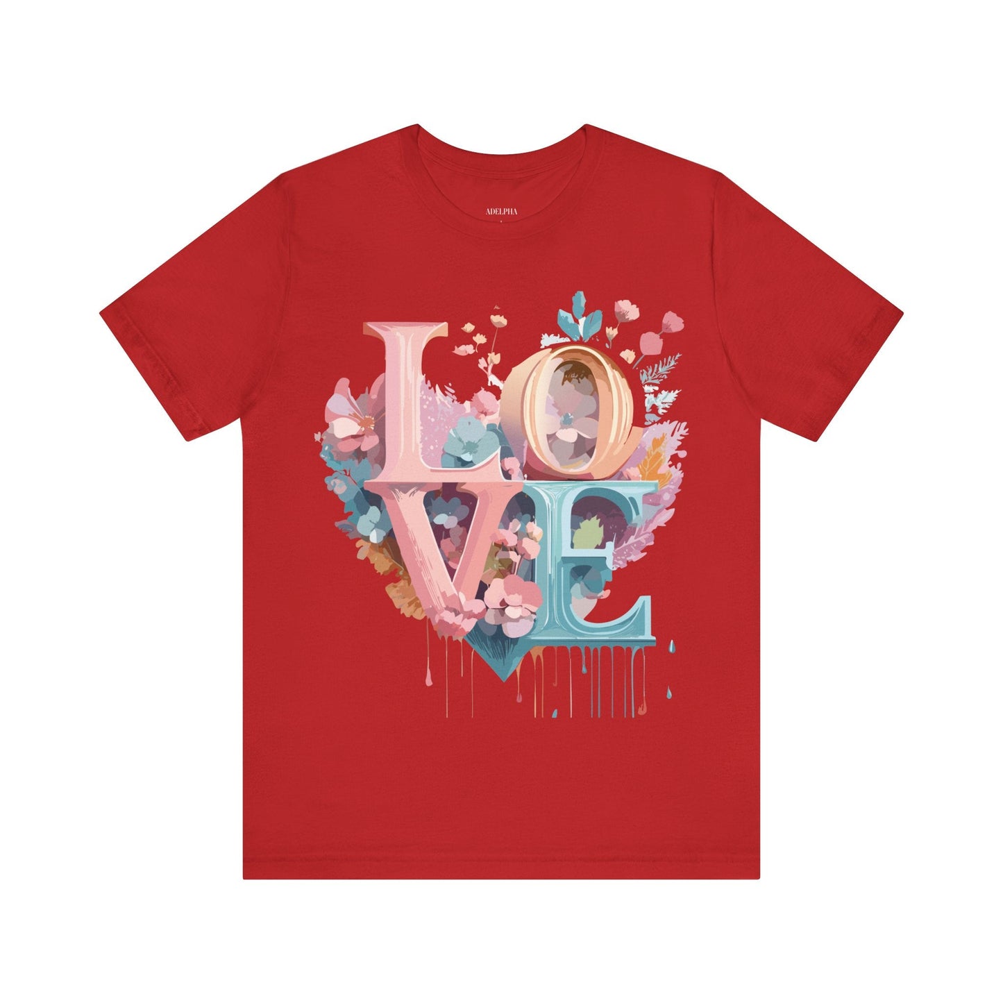 Valentine Day Graphic Unisex 100 Cotton Vintage Artwork with Love and Flower Design Tee 52
