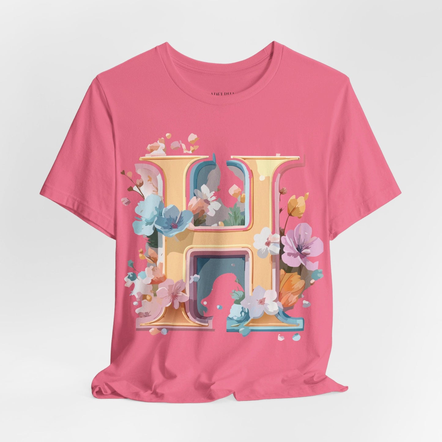 Adelpha Letter H Graphic Tee Unisex Jersey Short Sleeve Vintage Inspired Art Design Shirt