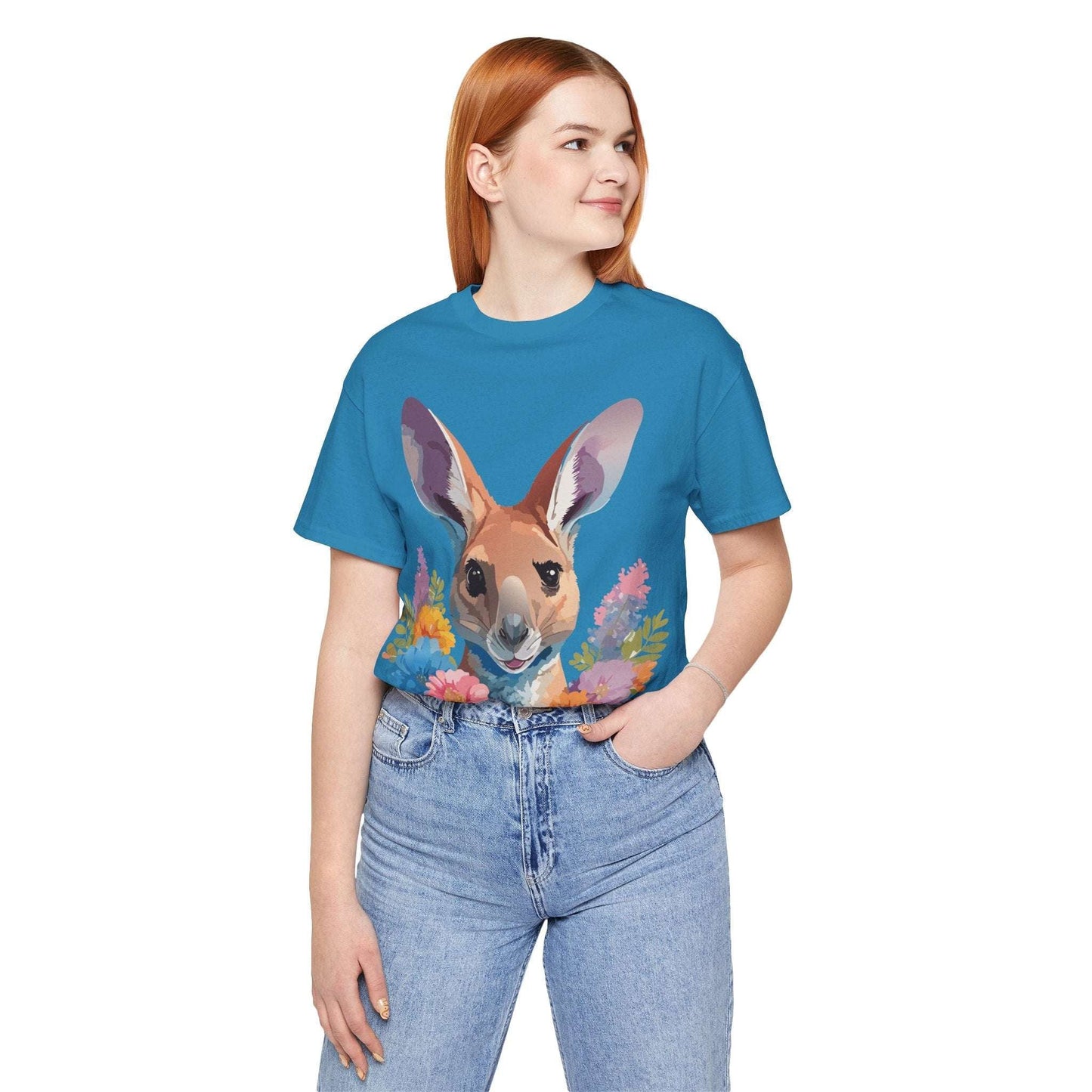 Kangaroo Graphic Unisex 100 Cotton Vintage Animal Artwork Tee 4