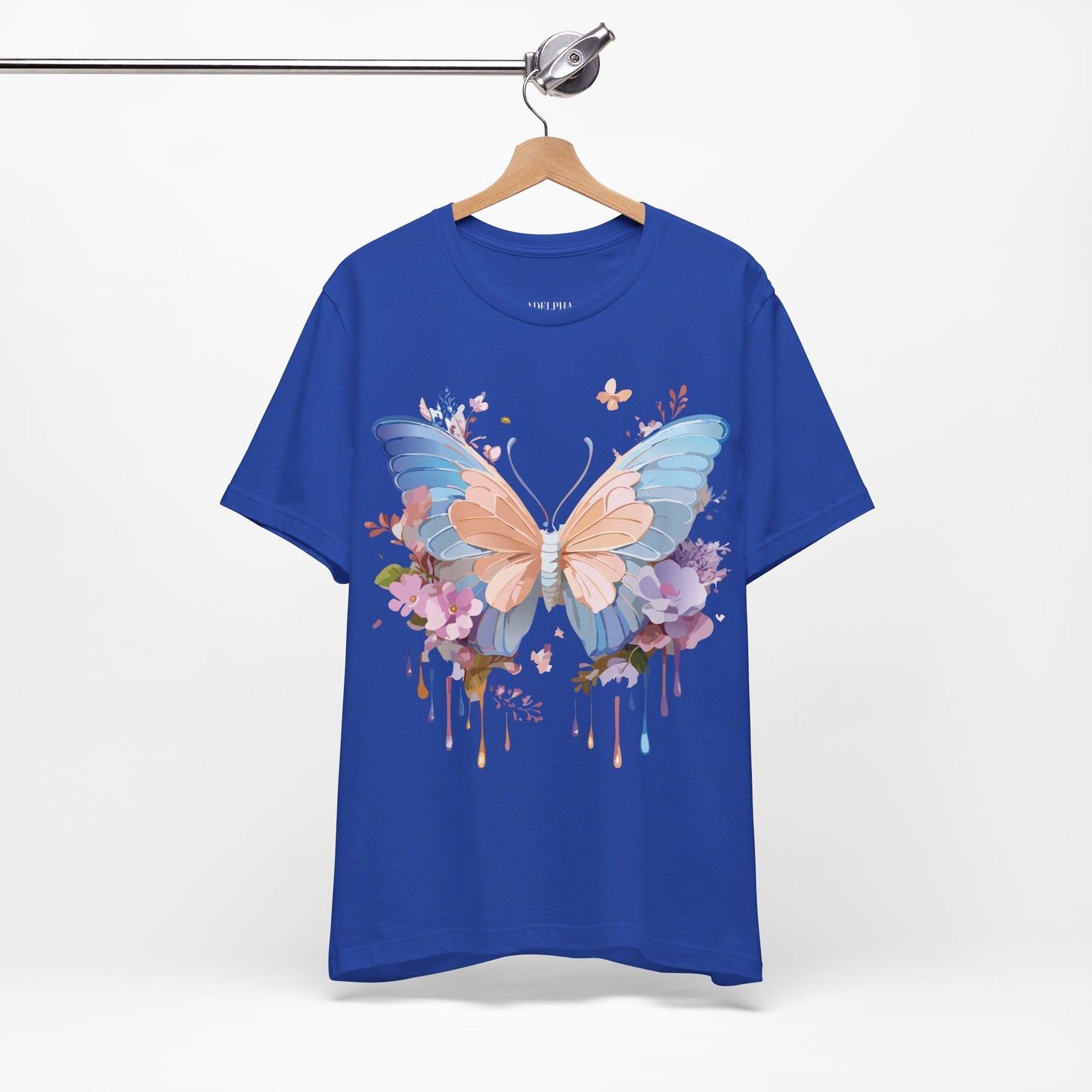 Butterfly Graphic Unisex 100 Cotton Lightweight Vintage Floral Design Jersey Tee 2