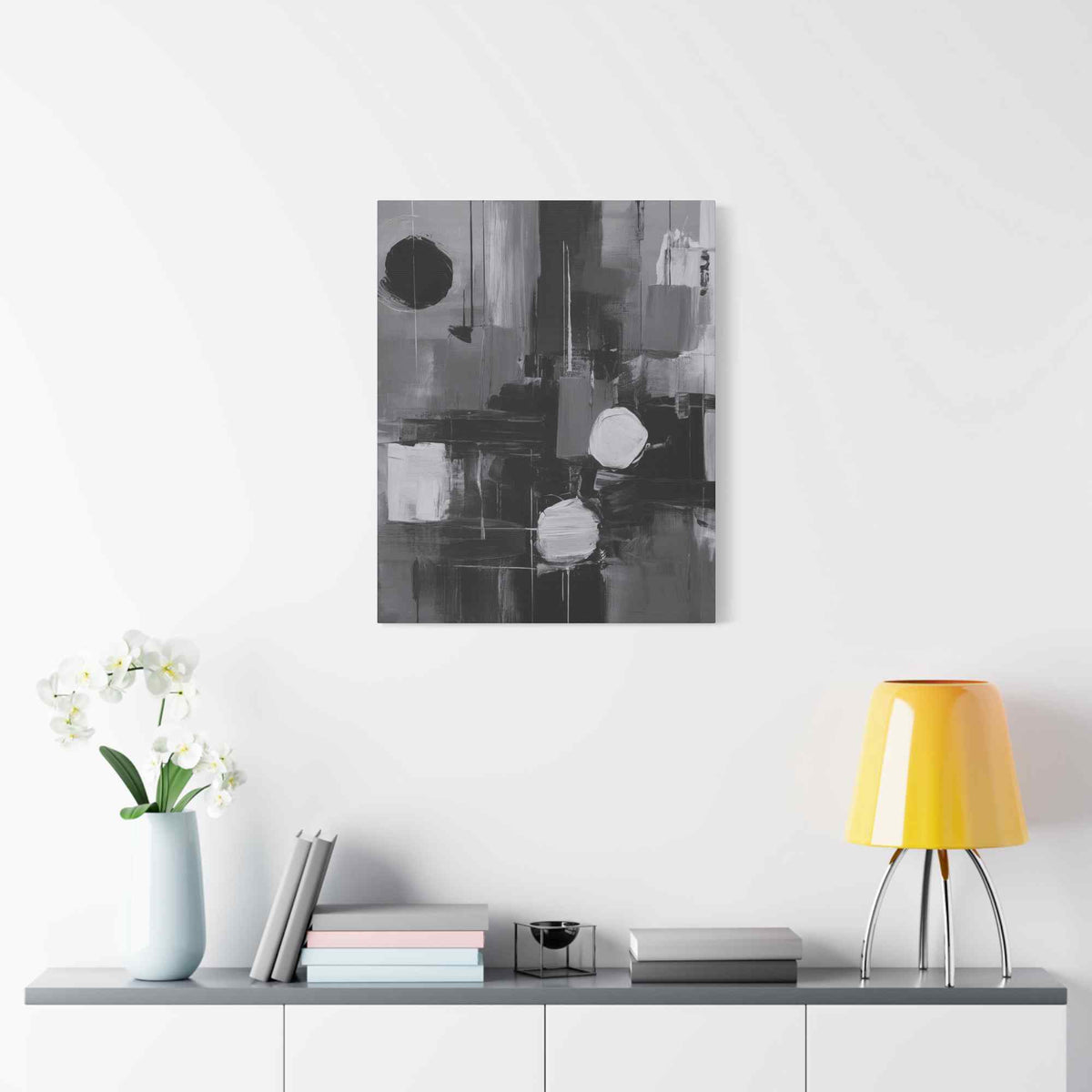 Black Abstract Painting Print Canvas 20x24,20x30,24x30, 24x32,24x36,30x40, 32x48,36x48,40x60 Pine-Wood Inner Frame ABS-16