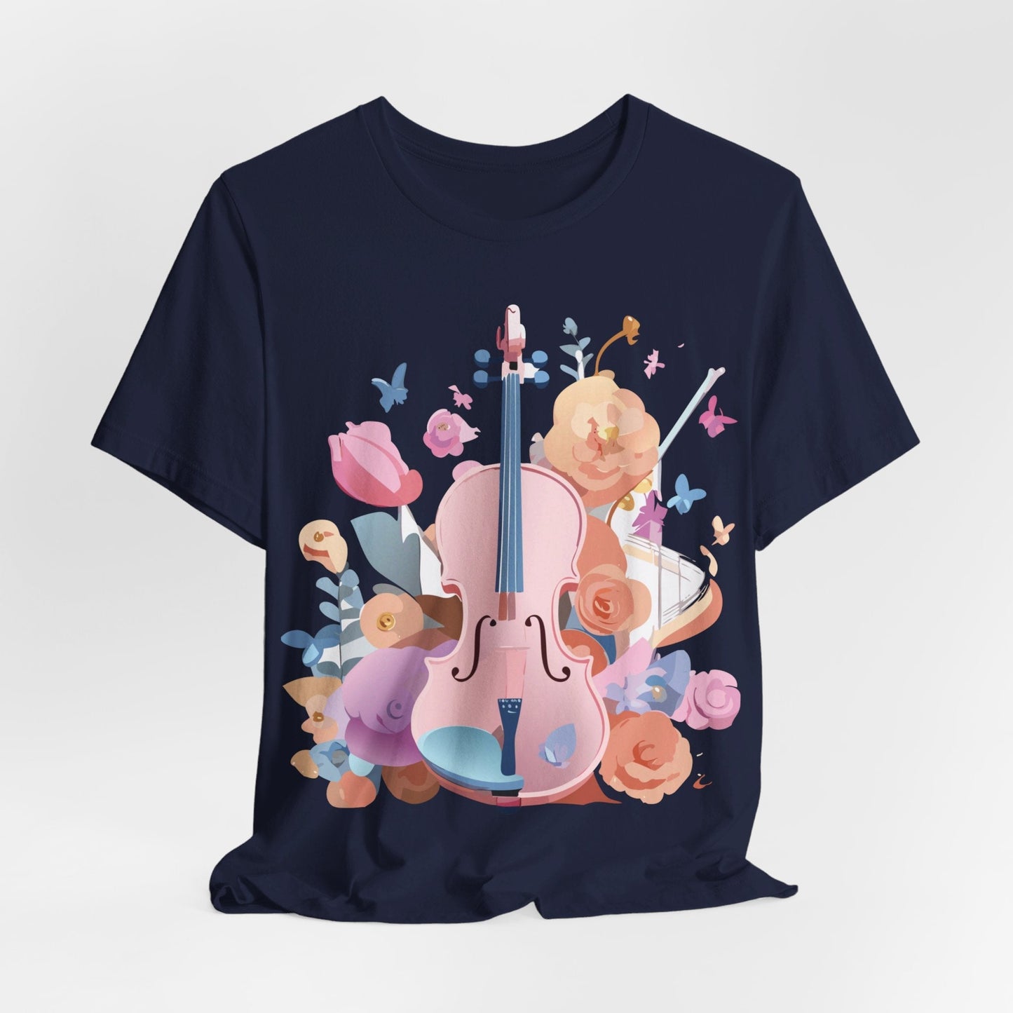 Music Graphic Unisex 100 Cotton Vintage Art with Musical Elements Tee 9